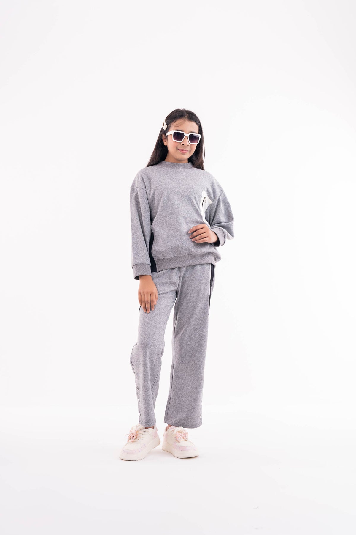Drop Shoulder Sweatshirt Winter Girls Set