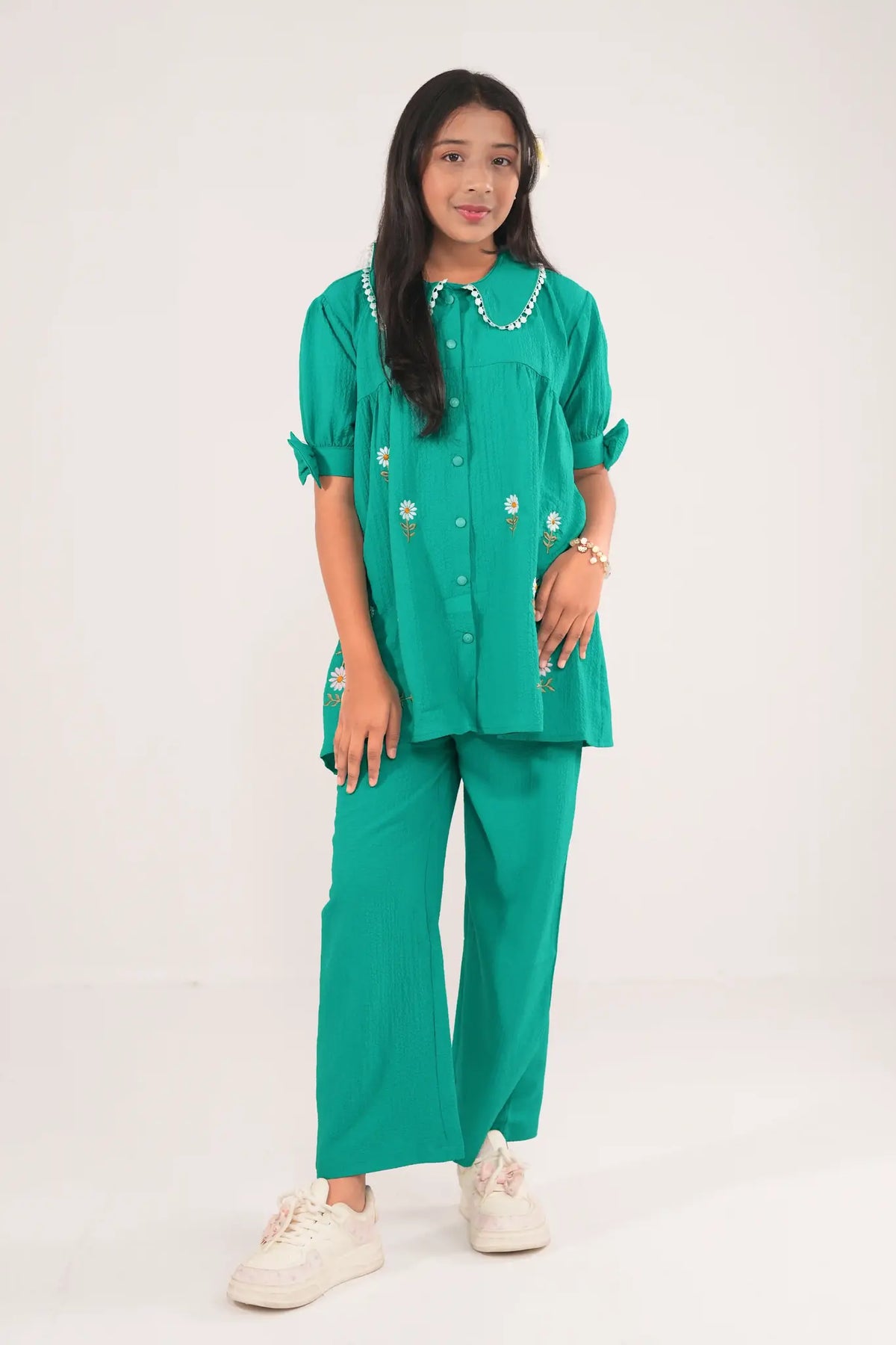 Girls Bloom embroidery Co-Ords set