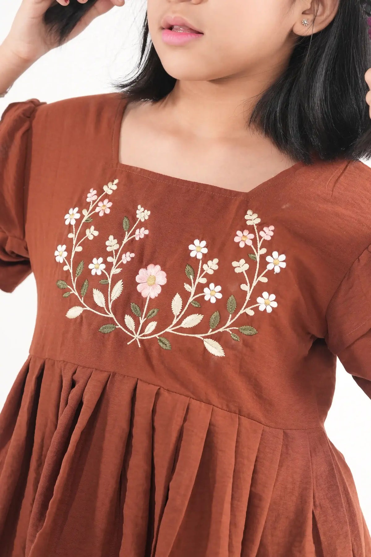 Girls Floral Embroidery Co Ord Set