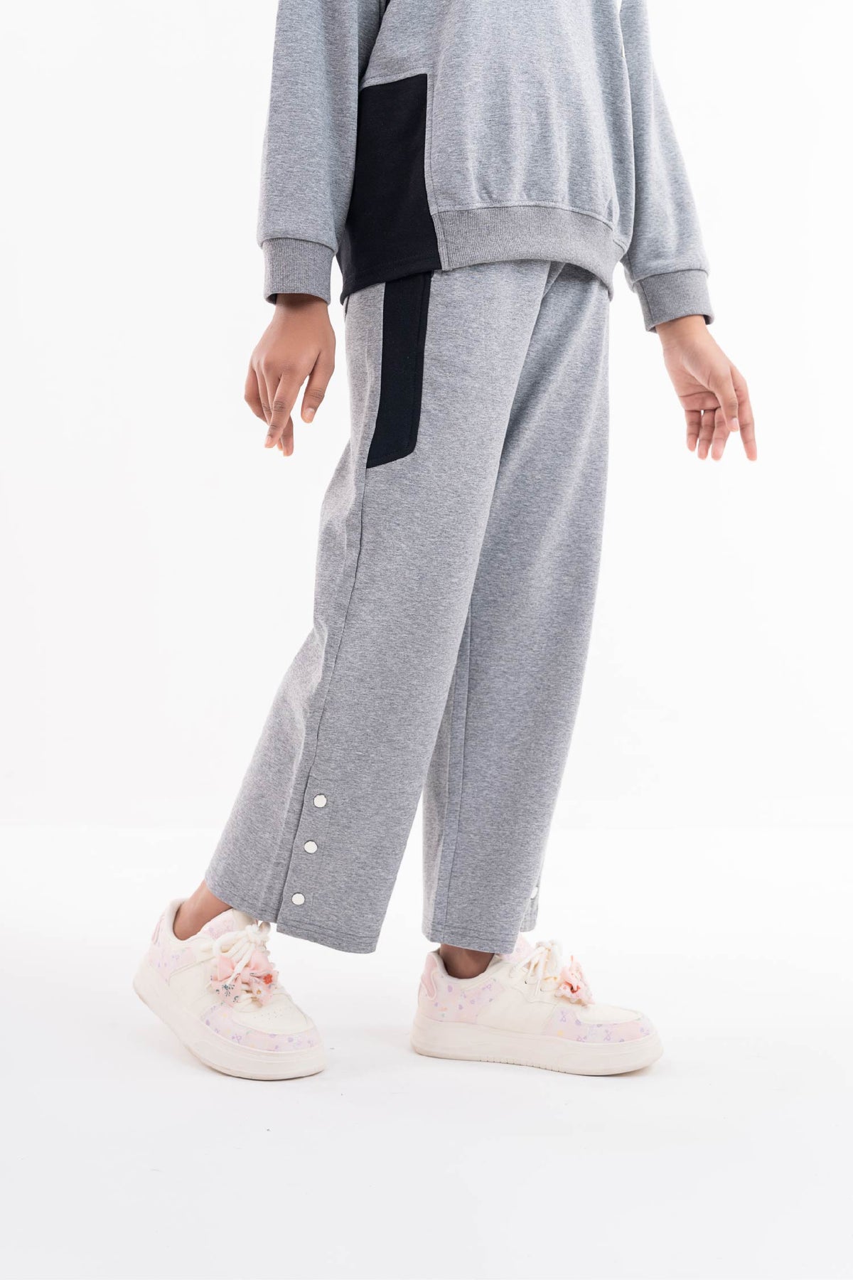 Drop Shoulder Sweatshirt Winter Girls Set