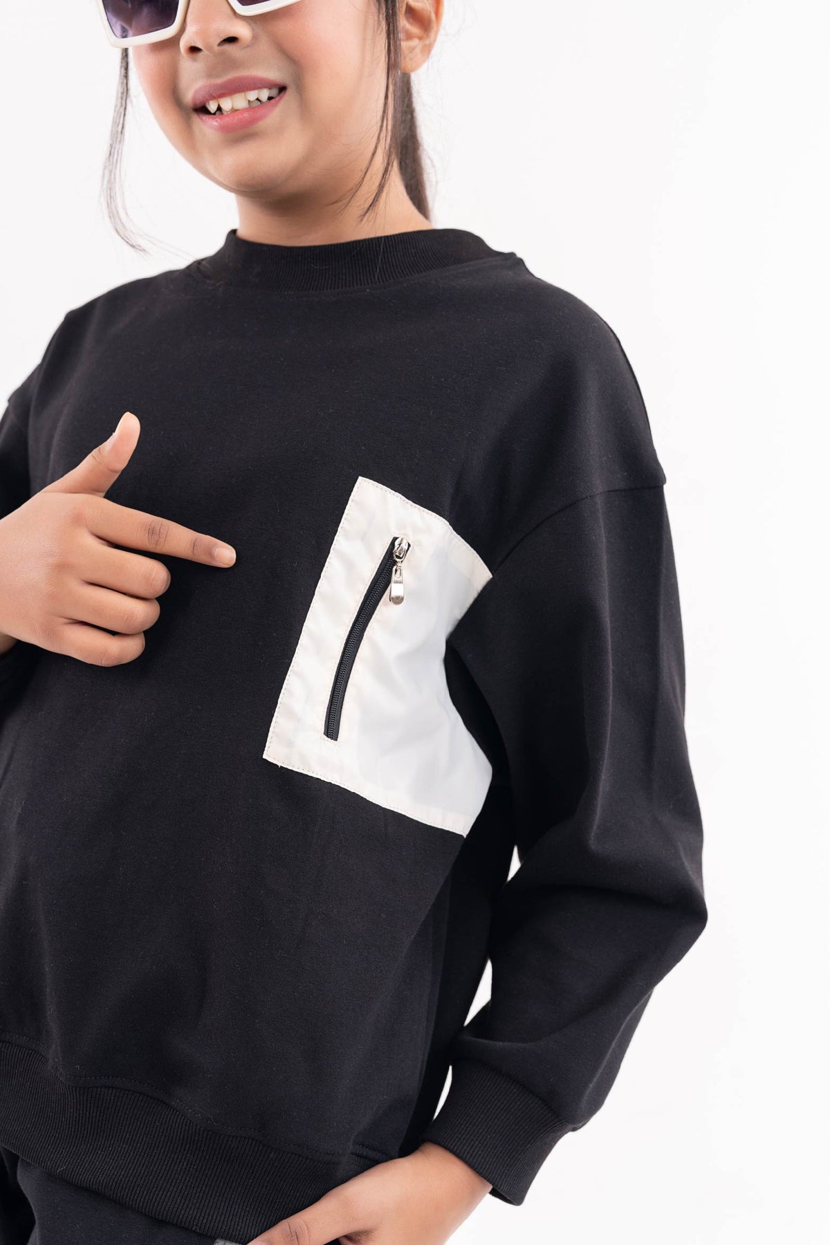 Drop Shoulder Sweatshirt Winter Girls Set