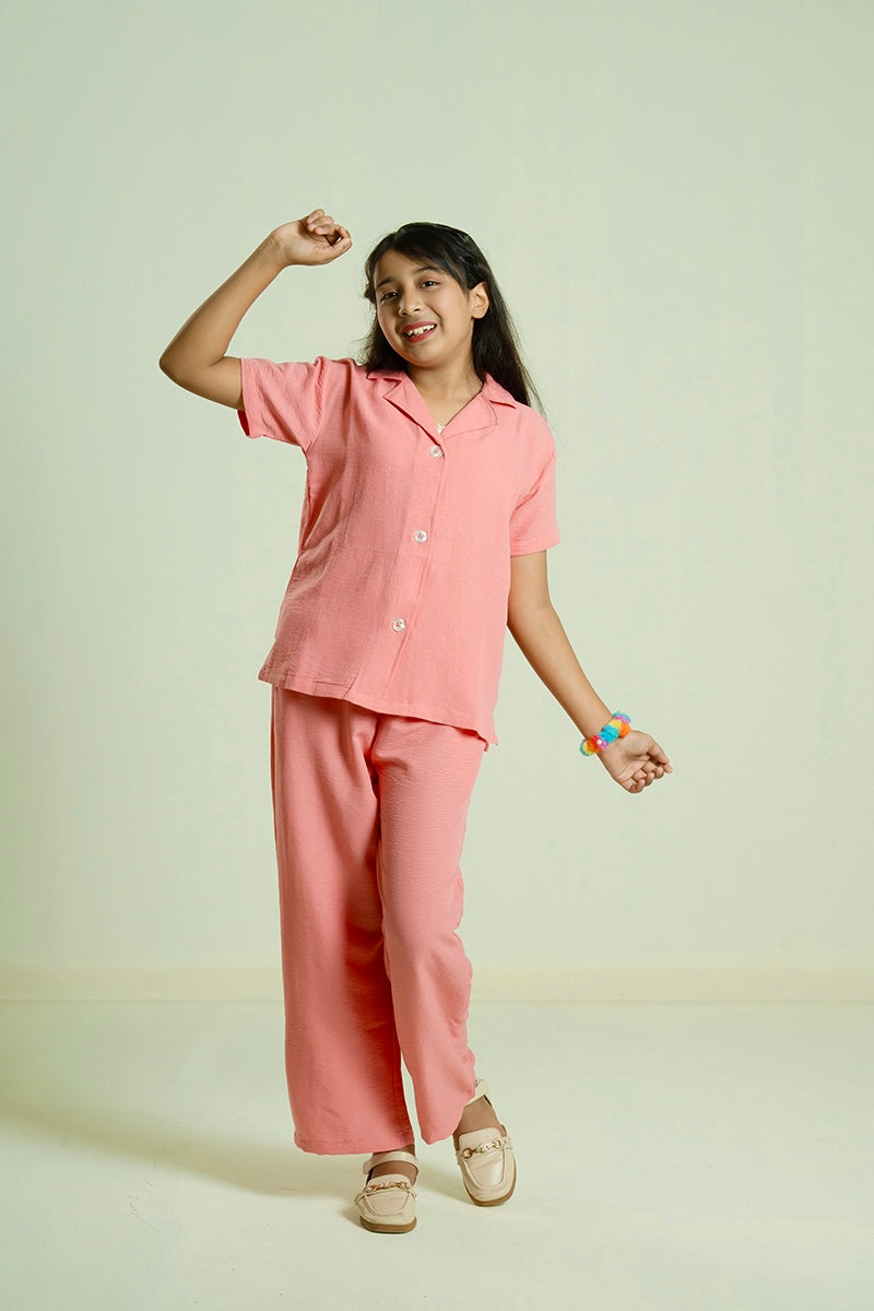 Girls’  Co-Ord Set – Soft Cotton Top & Pants
