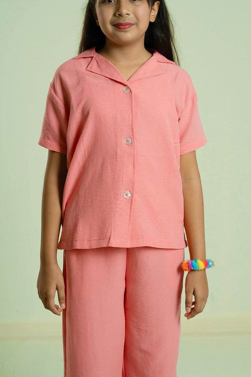 Kids Girls’ Summer Co-Ord Set – Soft Cotton Top & Pants