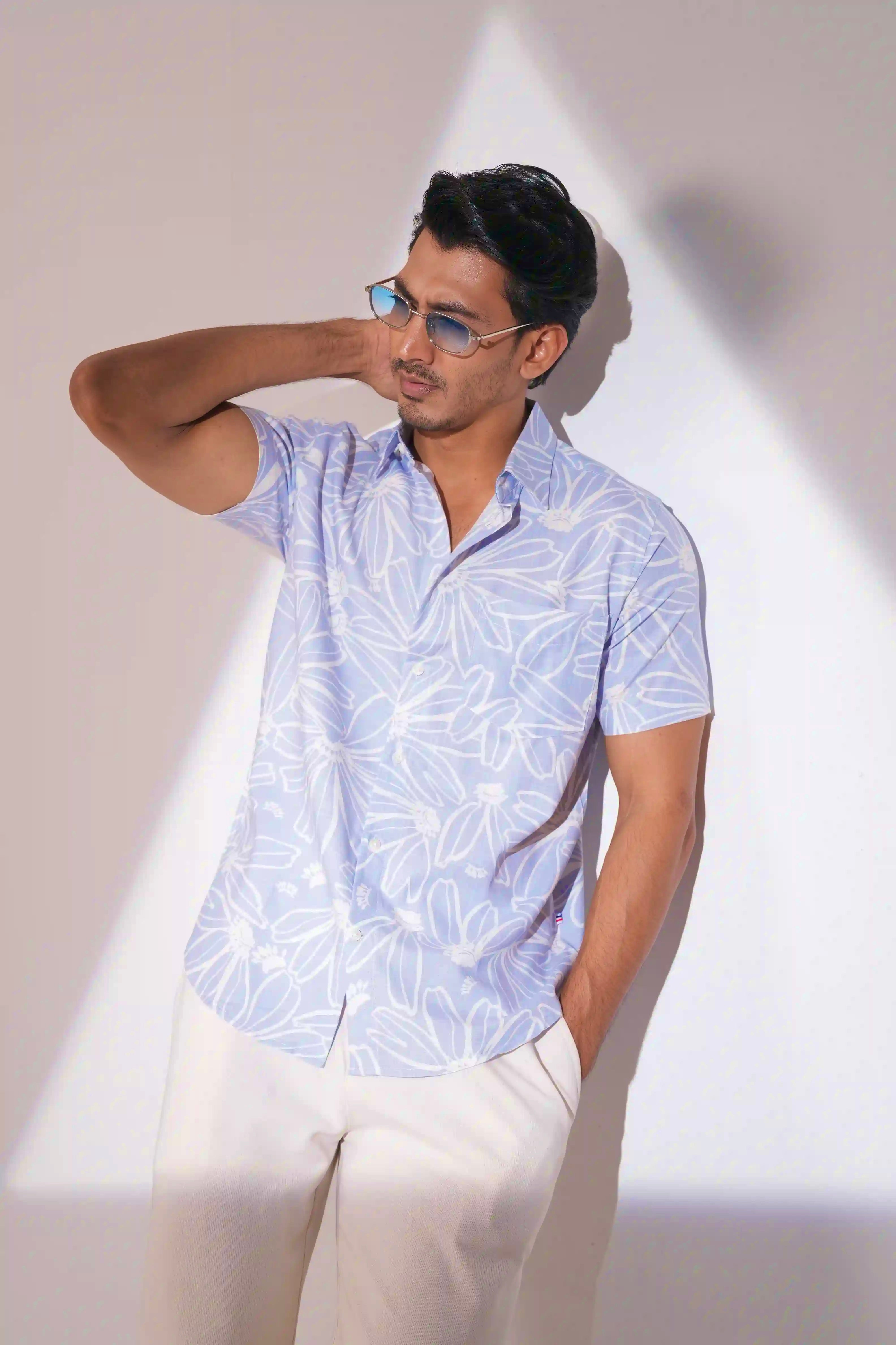 White Mist – Men’s Half Sleeve Shirt